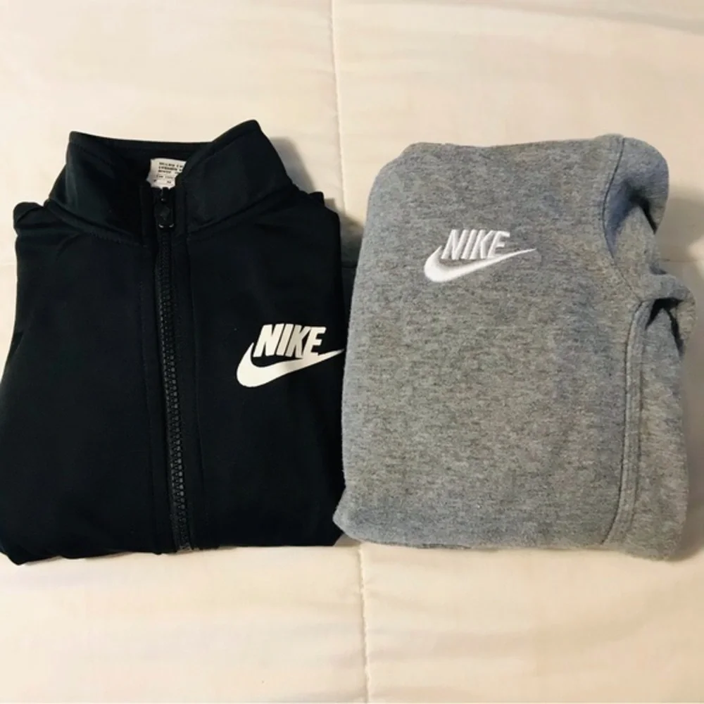 Bundle Nike Gray and Black Hoodie Jacket Set Boy’s size 6 Small 5/6